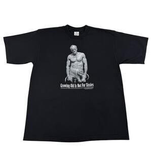 Vintage Gym Weightlifting "Growing Old is Not For Sissies" Funny Shirt Size XL